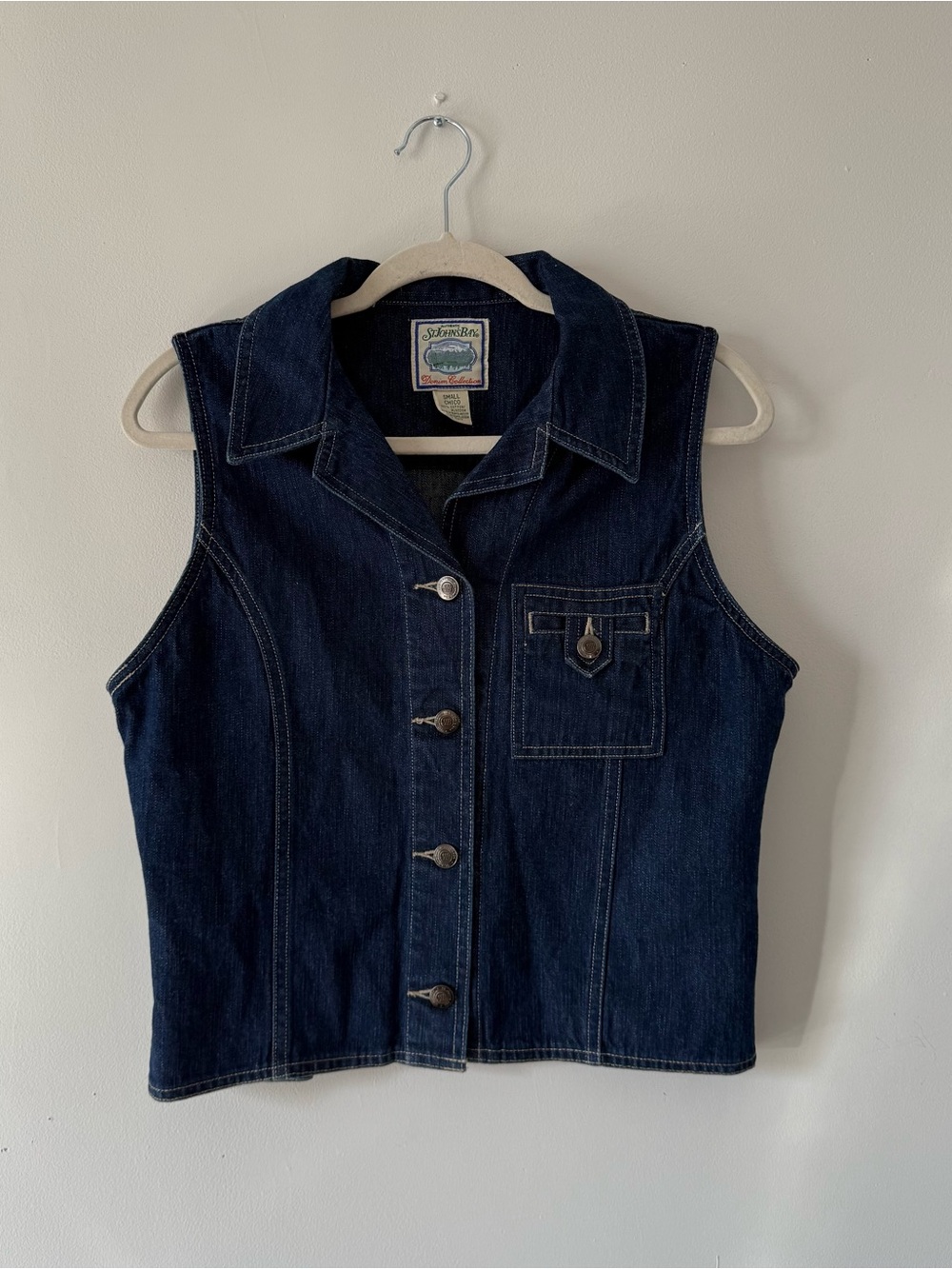 Vintage St. John’s Bay Dark Wash Denim Vest | Western Cowgirl Y2K
